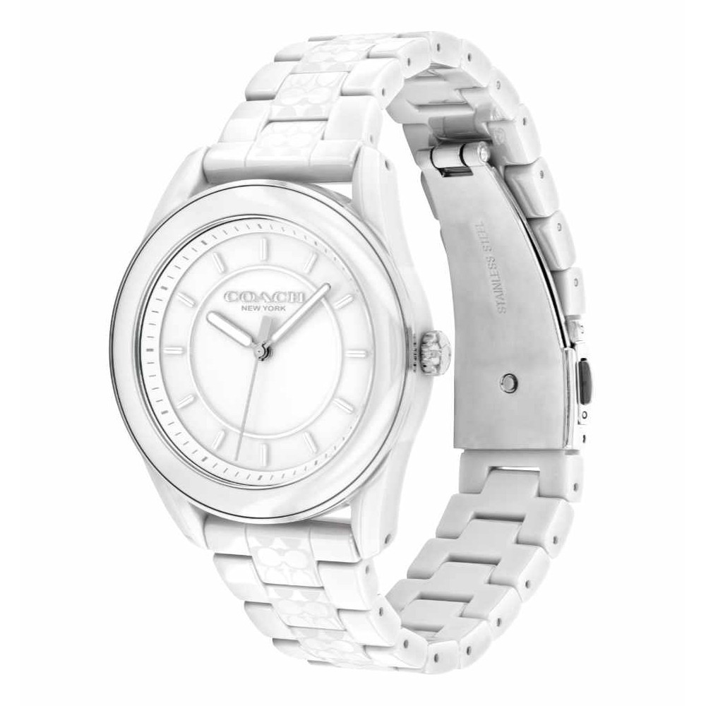 COACH Preston รุ่น CO14503771 นาฬิกาข้อมือผู้หญิง สายเซรามิค สีขาว หน้าปัด 38 มม.